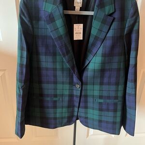 J. Crew Women’s black watch Plaid Blazer